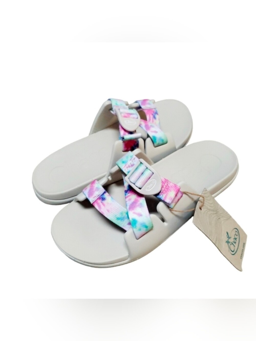Kids Chaco Chillos Light Tie-Dye Sandals Light Gray Size 5 NWOB